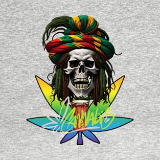 Reggae drums and smoking skull T-Shirt